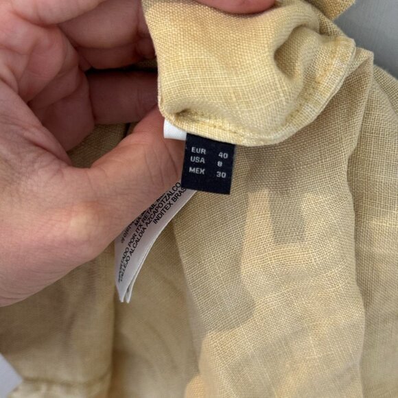 Massimo Dutti yellow linen maxi dress - Picture 5 of 6